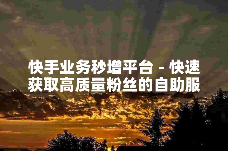 快手业务秒增平台 - 快速获取高质量粉丝的自助服务站点。