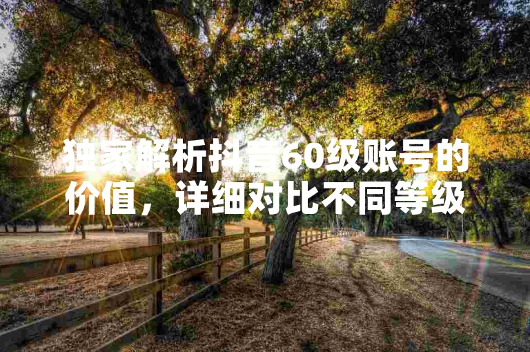 独家解析抖音60级账号的价值，详细对比不同等级的抖音用户，让你轻松了解2025年的必备知识！