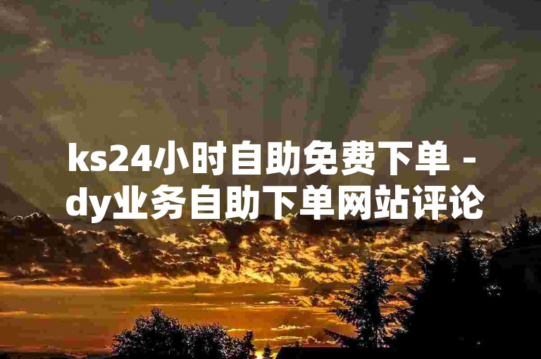 ks24小时自助免费下单 - dy业务自助下单网站评论
