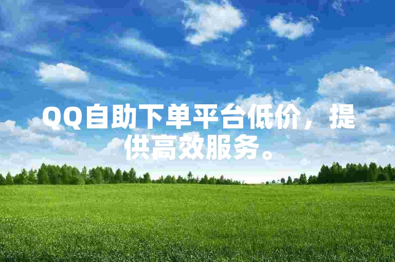 QQ自助下单平台低价，提供高效服务。