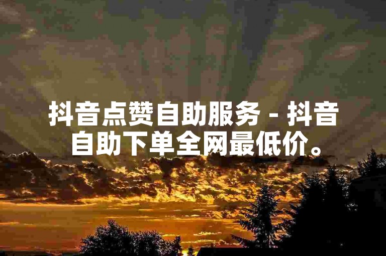 抖音点赞自助服务 - 抖音自助下单全网最低价。
