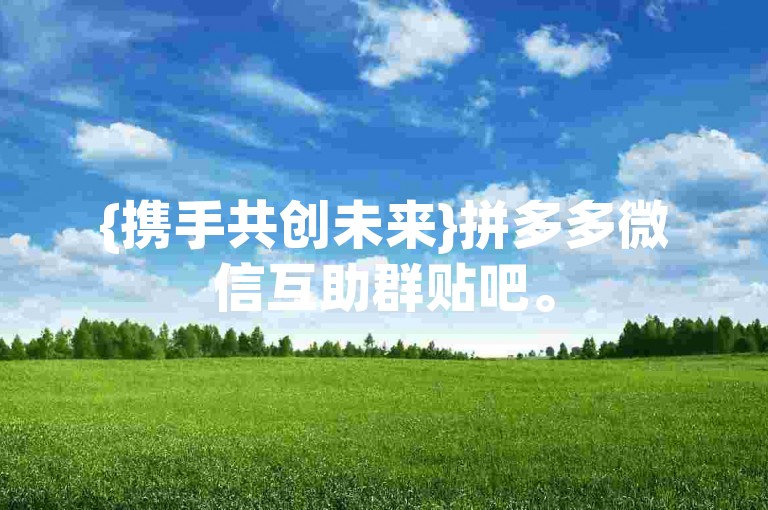 {携手共创未来}拼多多微信互助群贴吧。