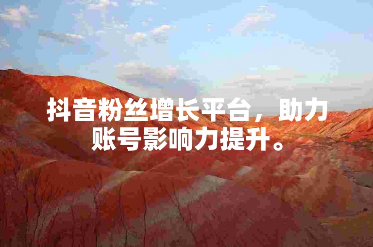 抖音粉丝增长平台，助力账号影响力提升。