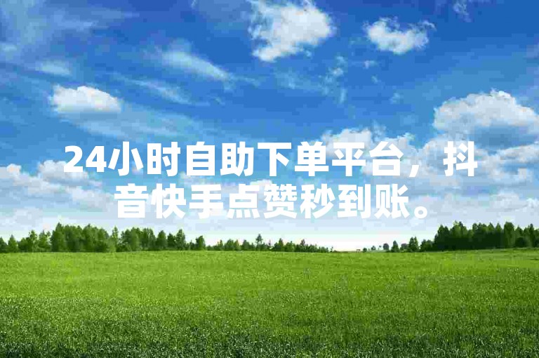 24小时自助下单平台，抖音快手点赞秒到账。