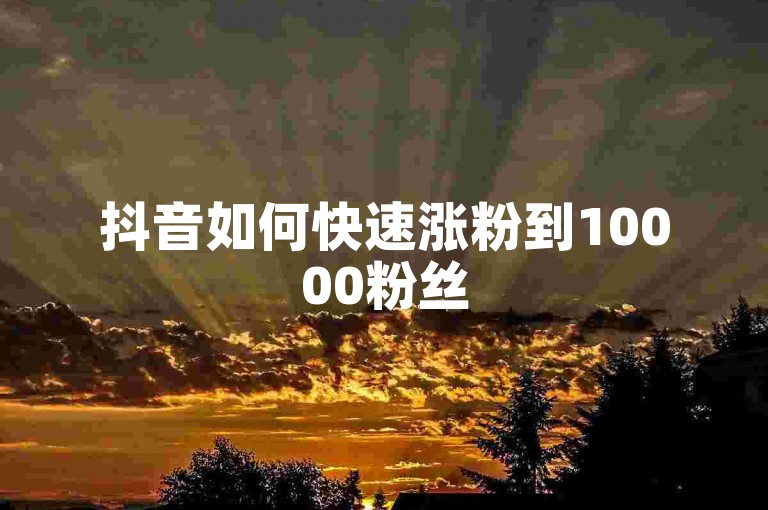 抖音如何快速涨粉到10000粉丝