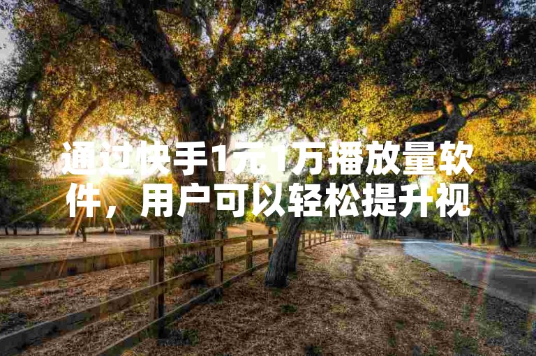 通过快手1元1万播放量软件，用户可以轻松提升视频的观看次数。