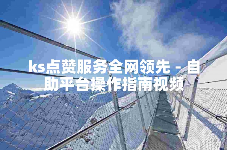 ks点赞服务全网领先 - 自助平台操作指南视频