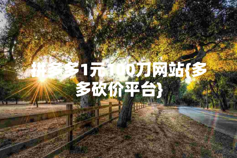 拼多多1元100刀网站{多多砍价平台}